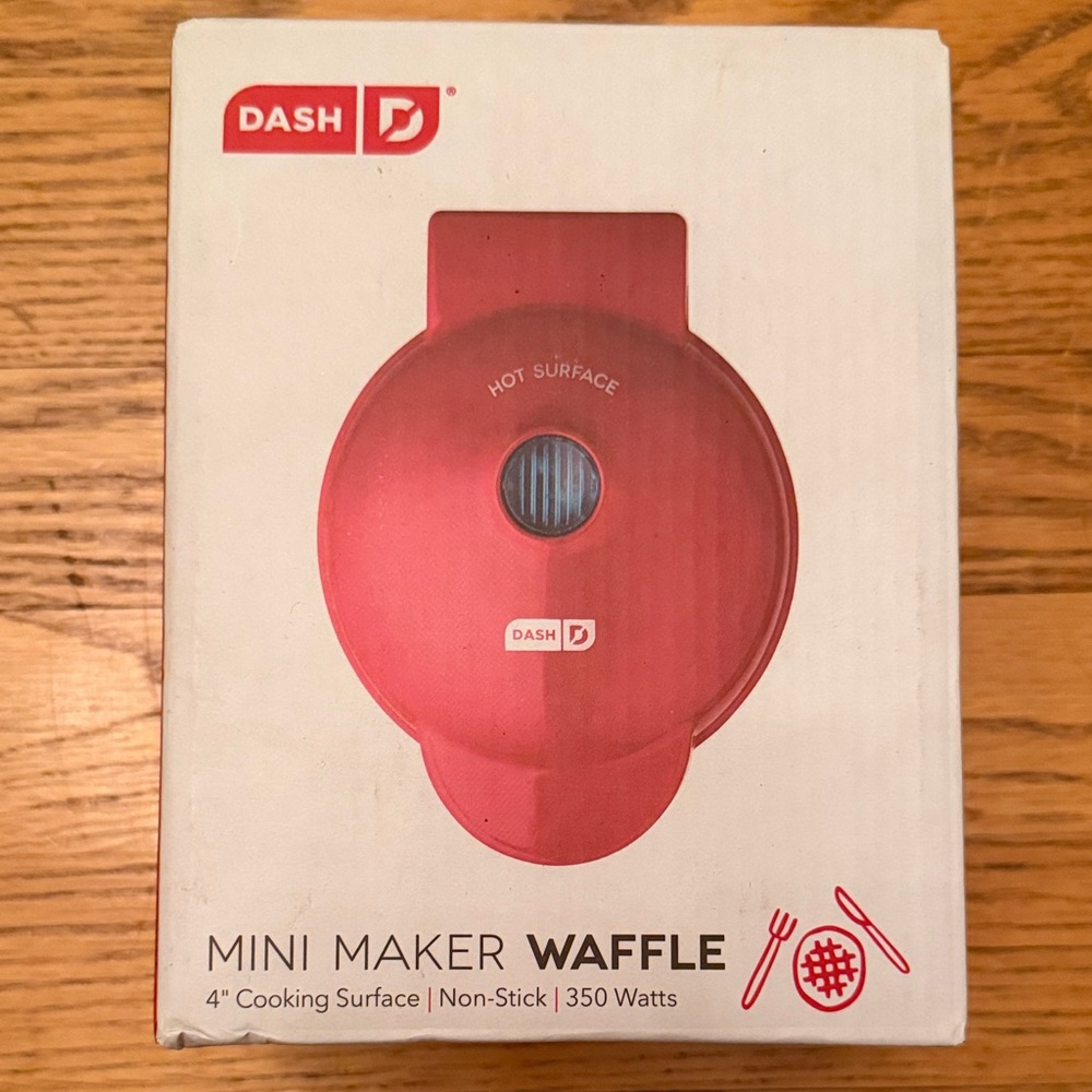 Dash Red Mini Maker Waffle Iron NEW